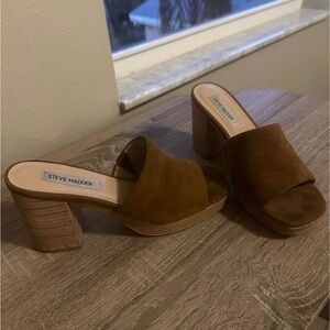 Steve Madden Brown Women's Block Heel Mules